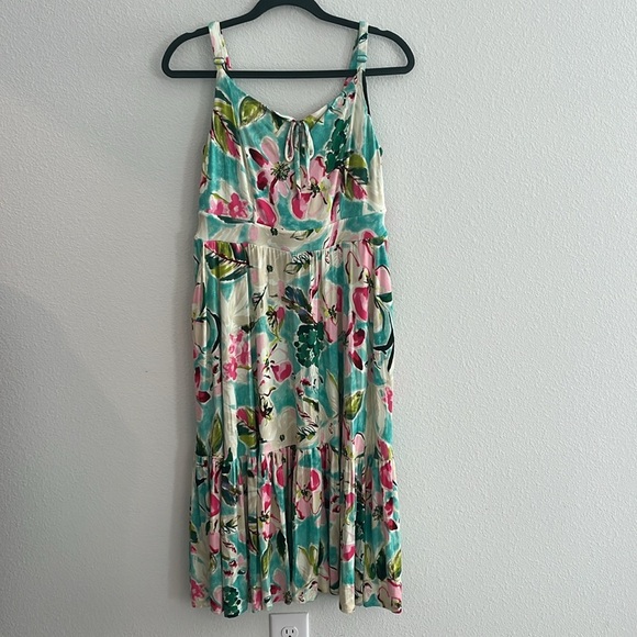 Torrid Tropical Floral Super Soft Knit Midi Dress NWT Size Large - Picture 5 of 11